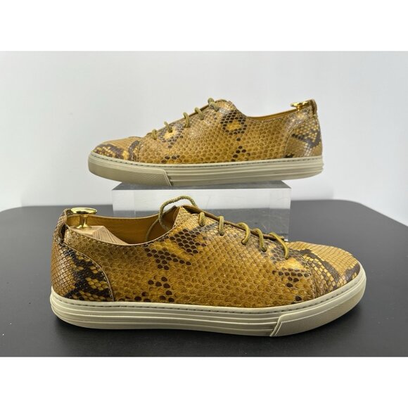 Gucci Phyton Snakeskin Yellow Sneakers For Man Size 10.5-Gucci - Picture 8 of 16